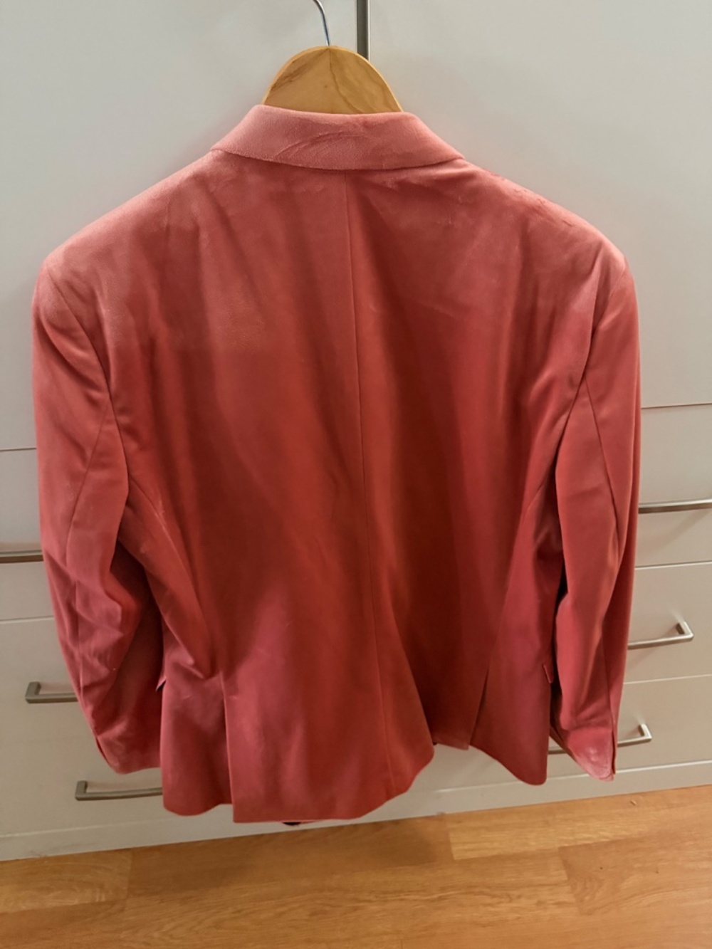 Velvet-look Dusty Pink Double-Breasted Blazer - Picture 3 of 5